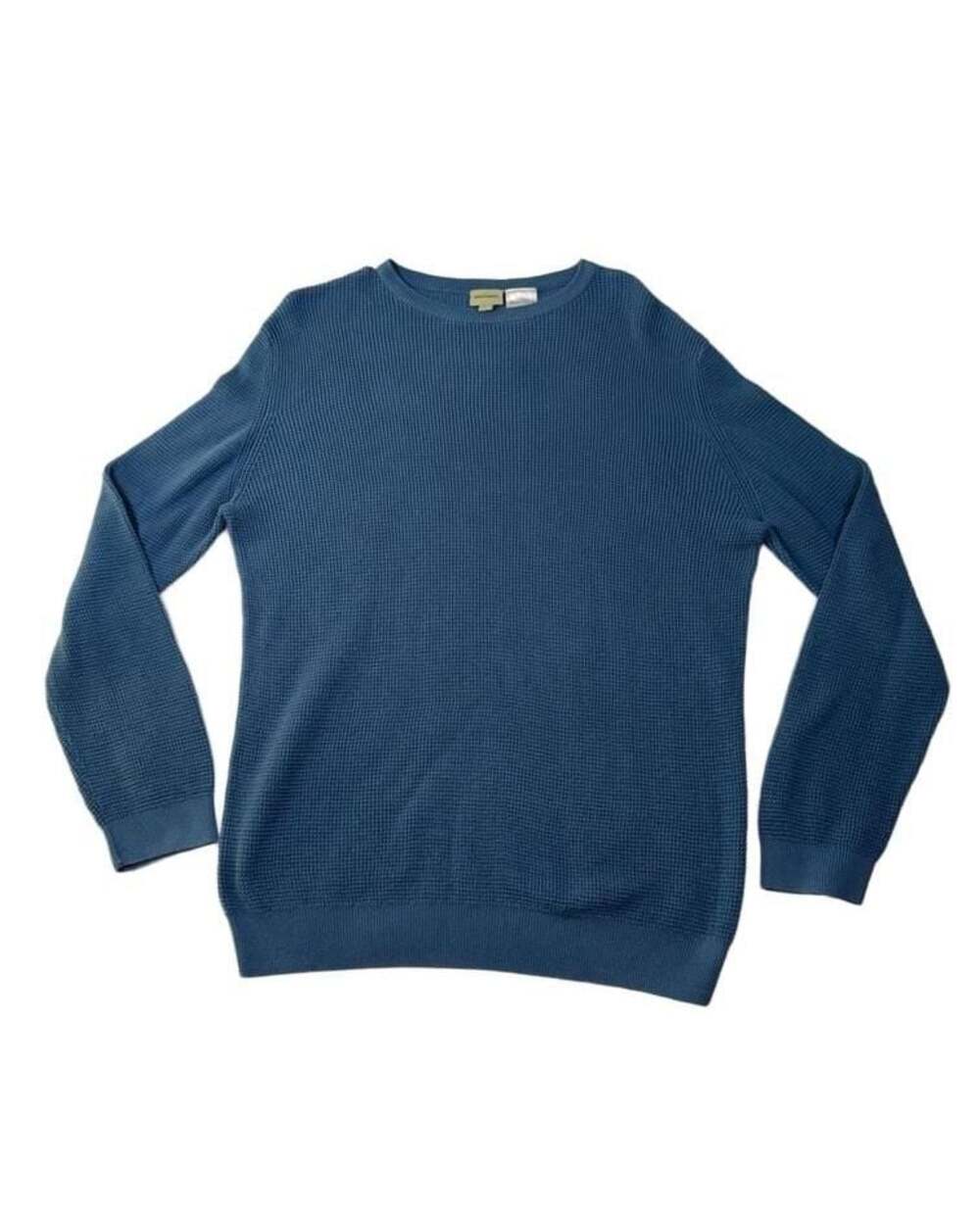 Adventuridge Men's Blue Waffle Knit Crewneck Sweater Size XL
